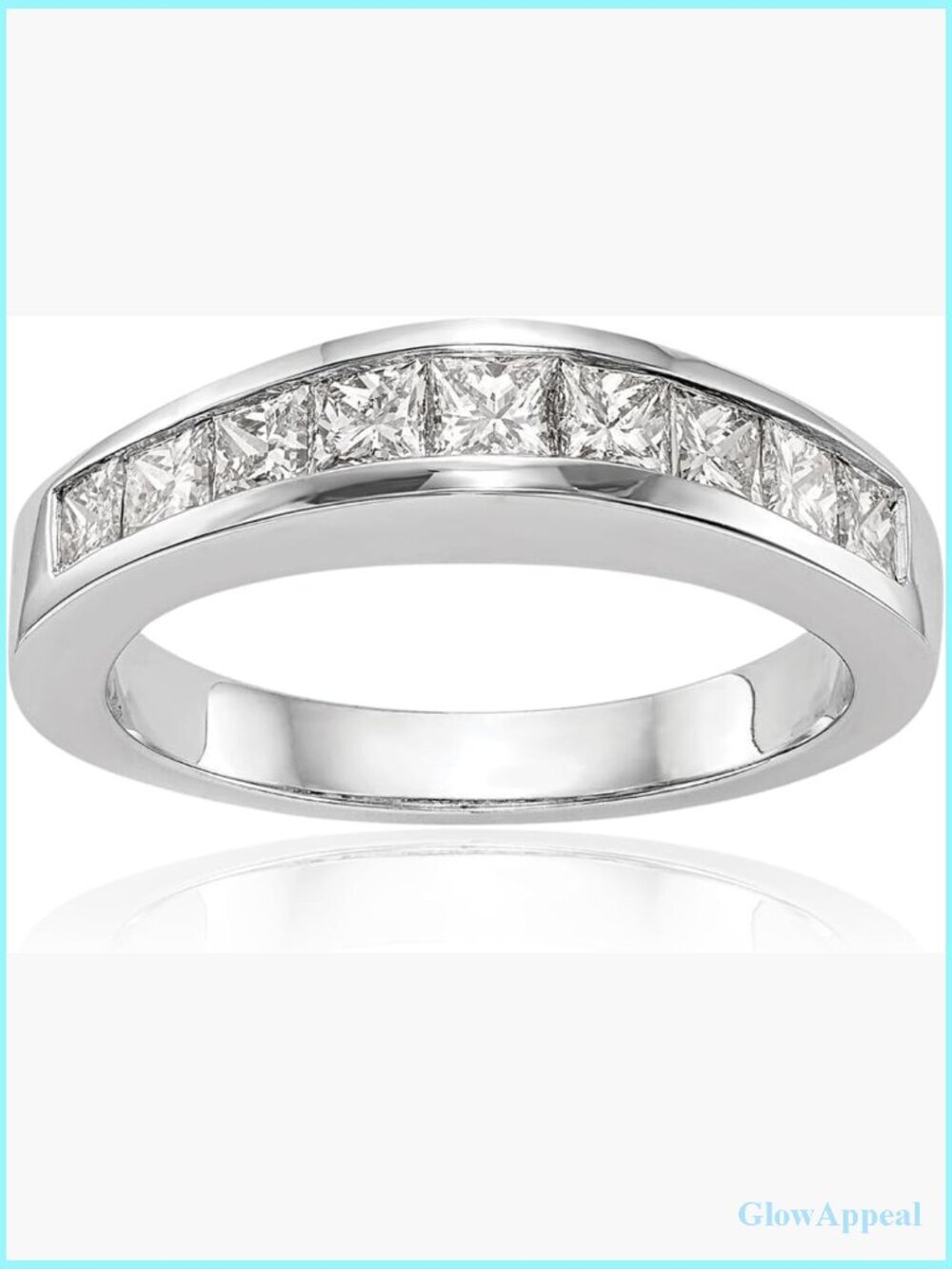 14K White Gold 1.02ct Diamond Eternity Wedding Ring 3.3mm Band Prong Set